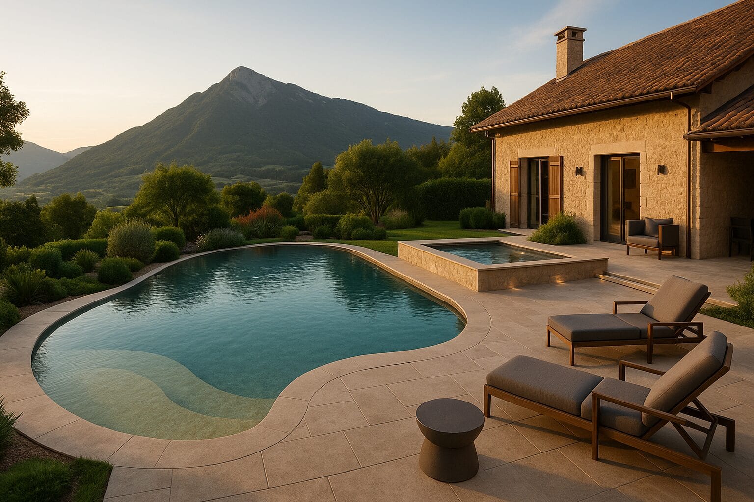 Piscine architecte : l’excellence sur mesure avec piscine week-end 3 Piscine design intégrée à l'environnement