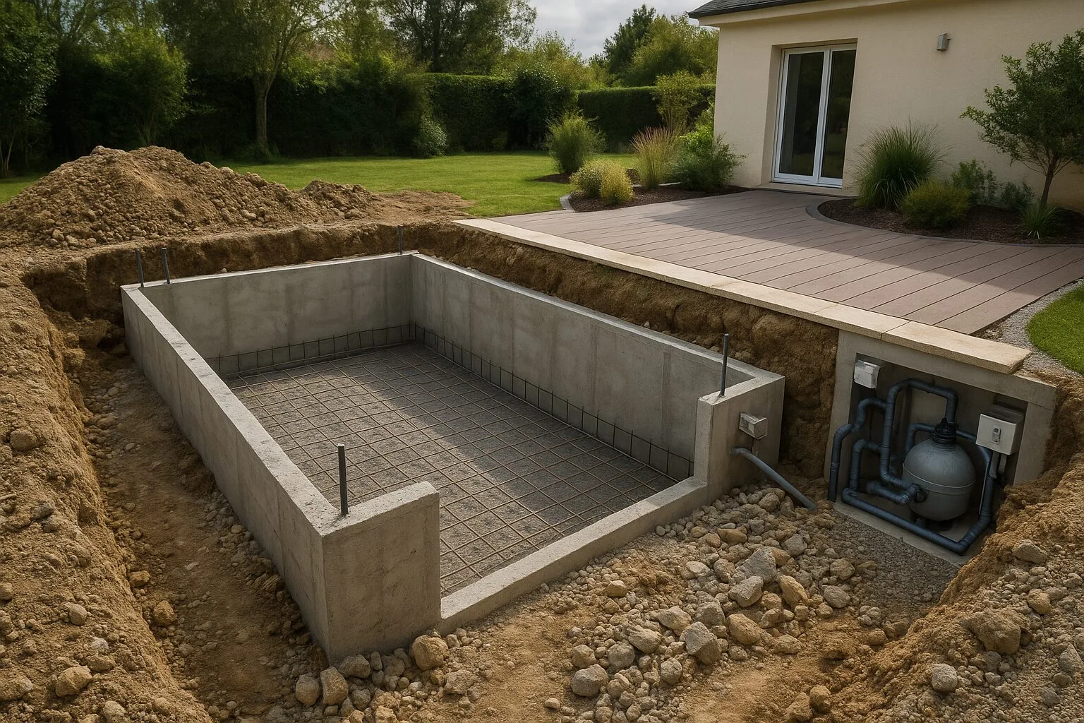 Piscine enterrée : construction, personnalisation et devis 3 Aménagement paysager autour de la piscine