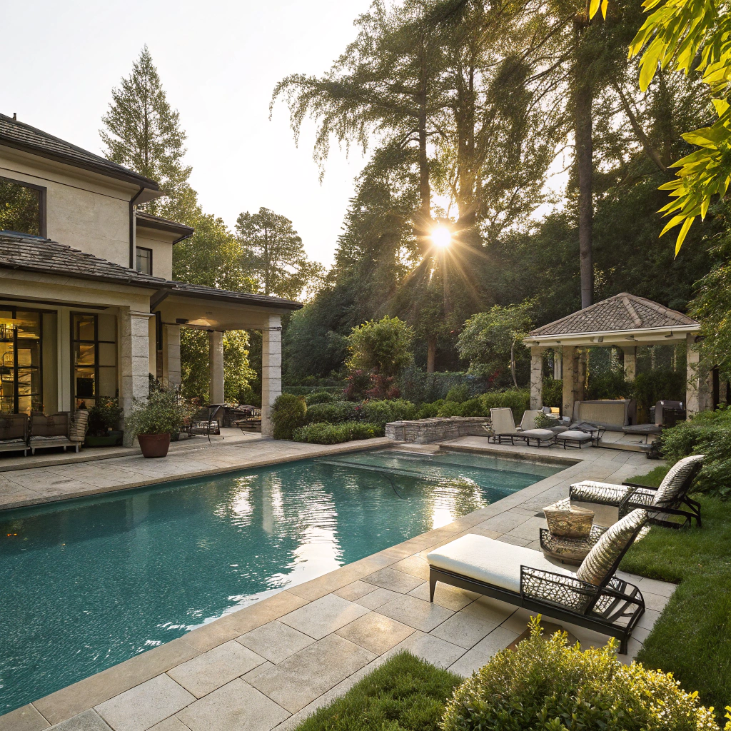 Piscine avec terrasse