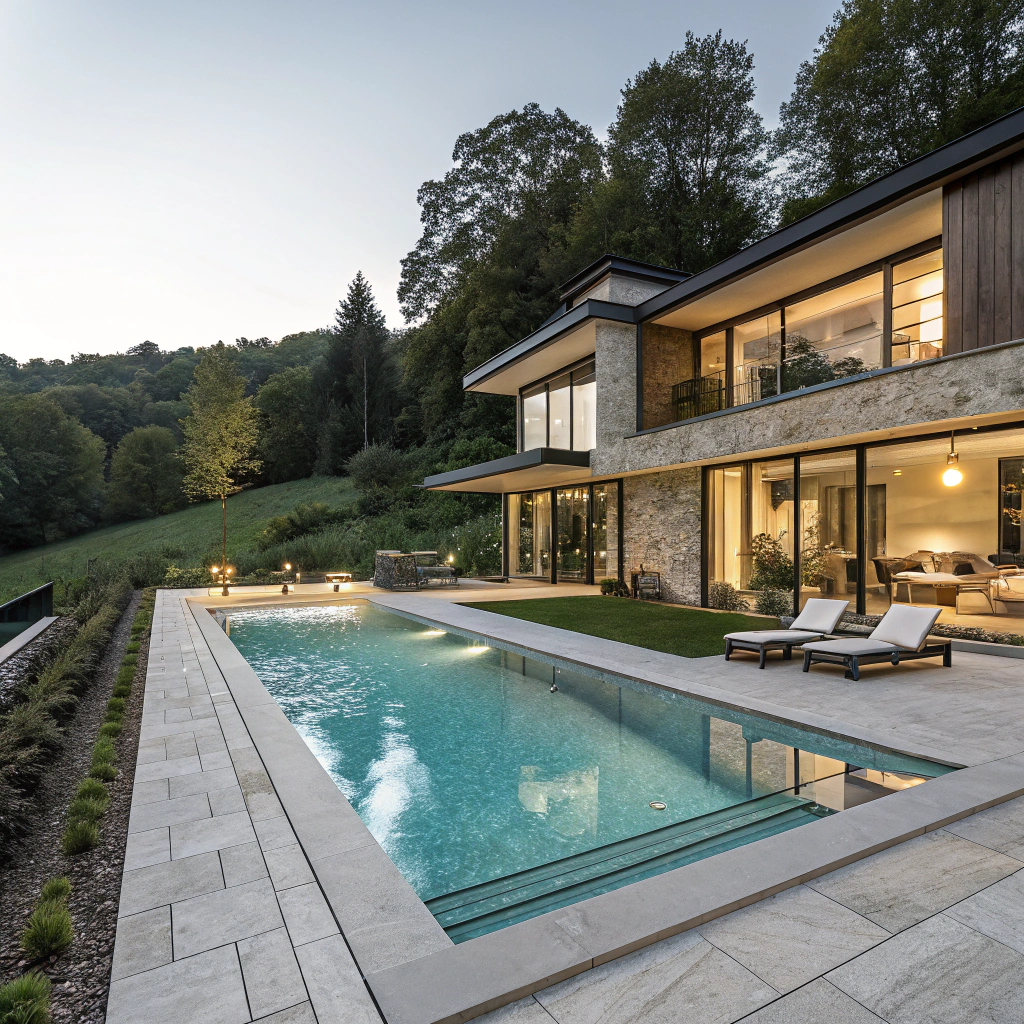 Piscine architecte : l’excellence sur mesure avec piscine week-end 2 Piscine sur mesure contemporaine
